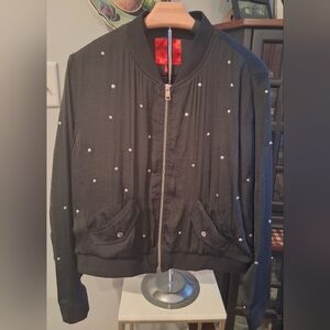 Jennifer Lopez Black Satin Embellished Jacket, Size XXL